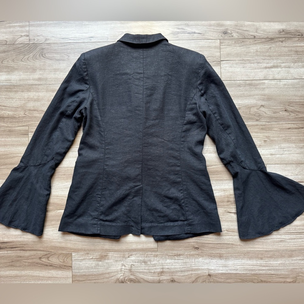Free People Flared Sleeve Blazer Black Size Small Linen blend - Picture 12 of 15